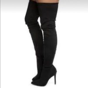 NEW Thigh high suede stiletto boots (New/No box)